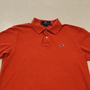 Vineyard Vines Men's Cotton Polo in Bold Orange Men's Size Small